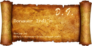 Donauer Irén névjegykártya